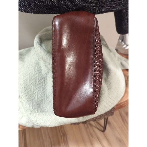 VINTAGE Liz Claiborne Basket Weave Woven Brown Shoulder Purse Bag! - Picture 5 of 8